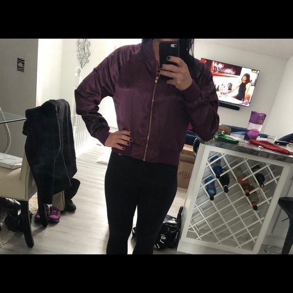 Satin cropped bomber jacket - Picture 4 of 7